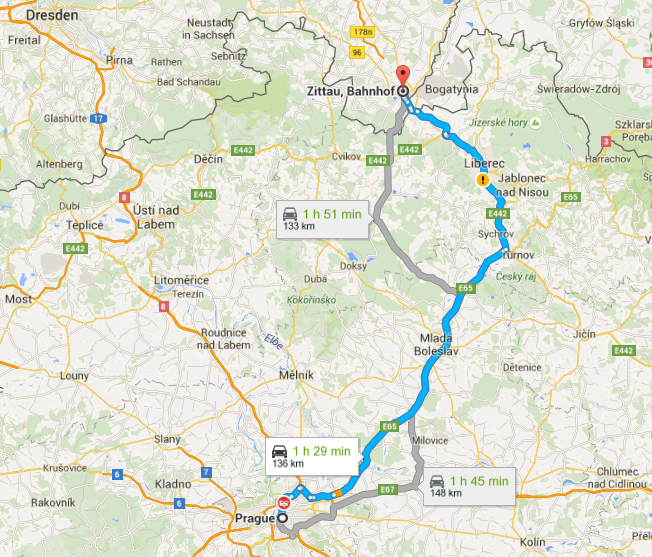 Zittau-Prague-driving_Route_1hr20min.png
